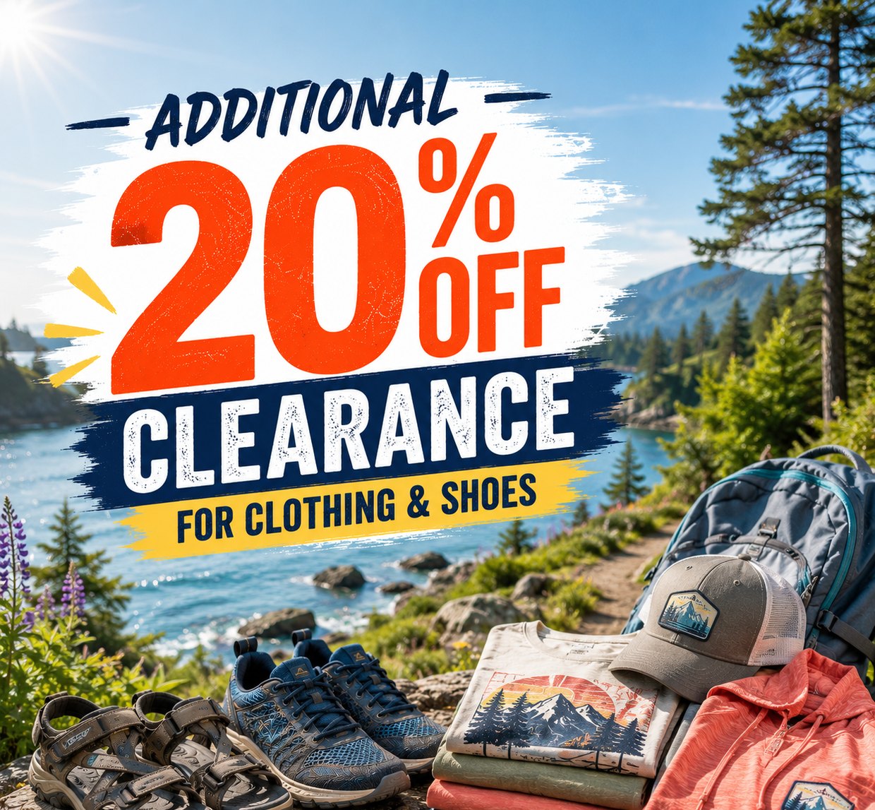 Additional 20% off clearance for clothing and shoes